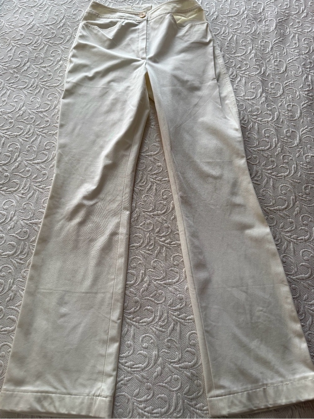 Escada Cream Straight-Leg Chinos